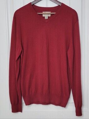 Article 365 Men's V-Neck Cashmere Blend Sweater in Red